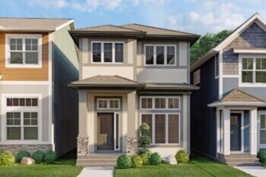 New homes at Chinook Gate development by Excel Homes in Airdrie, Alberta
