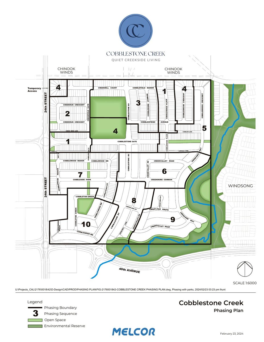 Site plan for Cobblestone Creek in Airdrie, Alberta