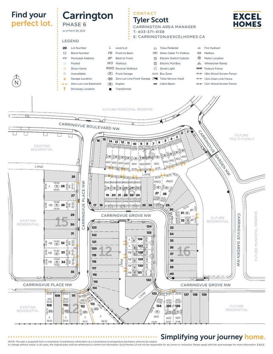 Carrington official community map by Excel Homes