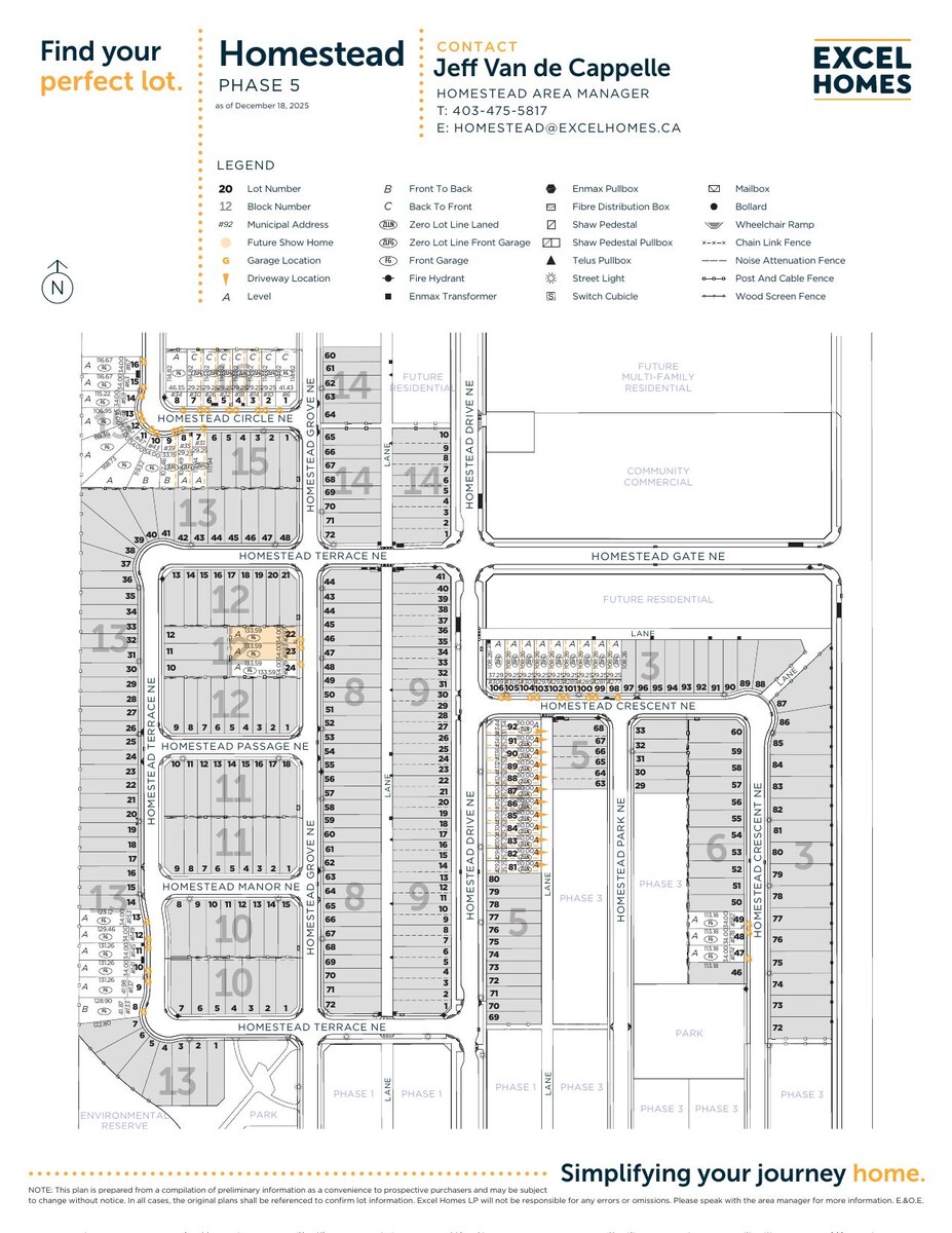 Site plan for Homestead in Calgary, Alberta
