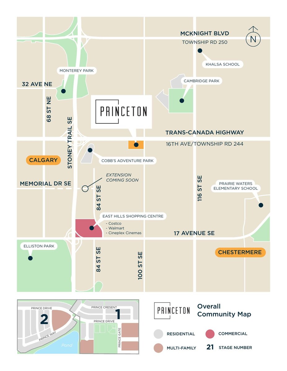 Site plan for Princeton in Calgary, Alberta