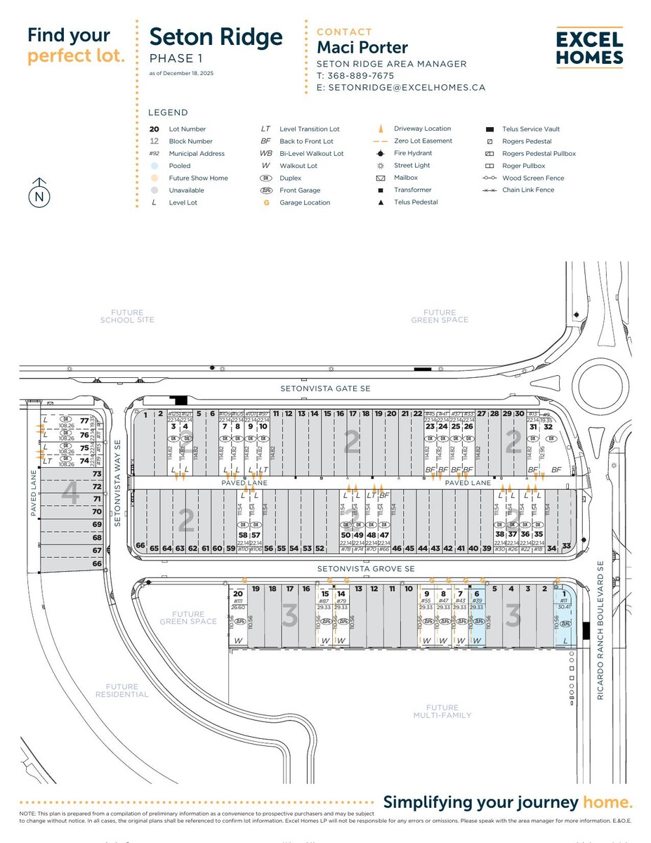 Site plan for Seton Ridge in Calgary, Alberta