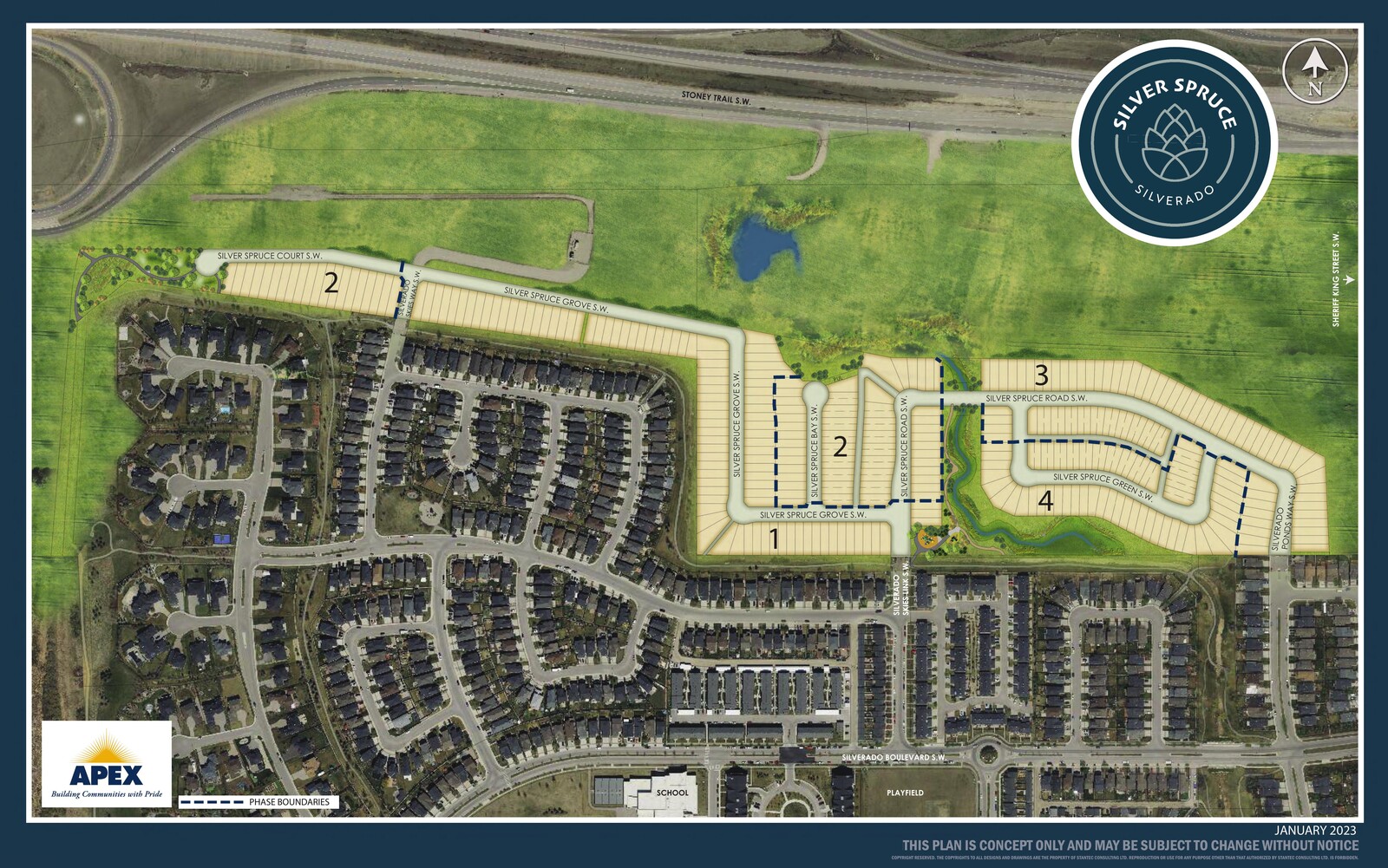 Site plan for Silver Spruce in Calgary, Alberta