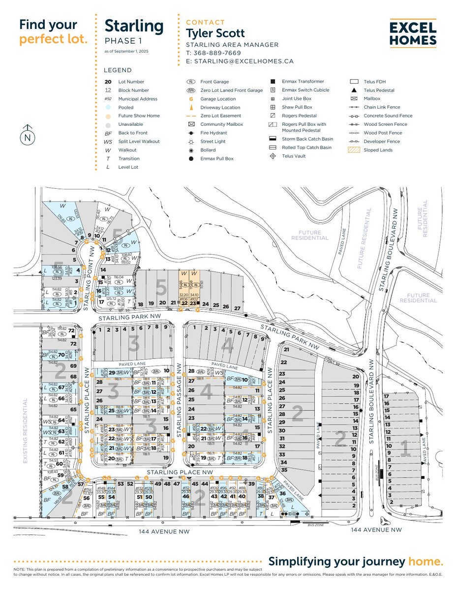 Site plan for Starling in Calgary, Alberta