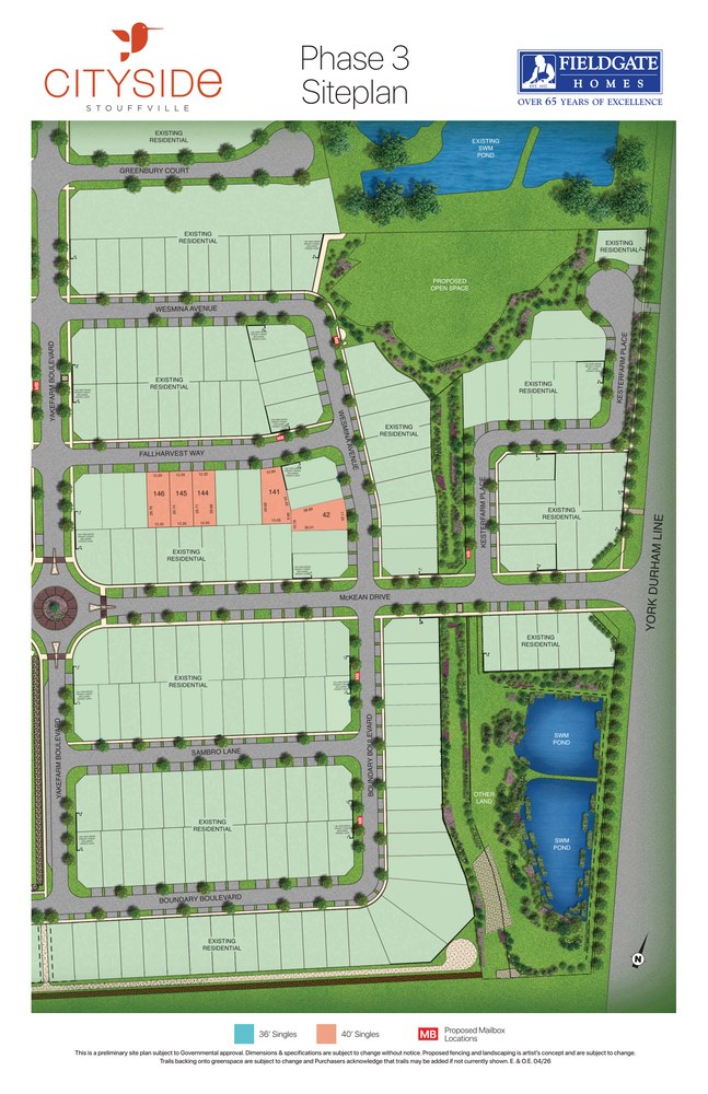 Site plan for Cityside in Stouffville, Ontario