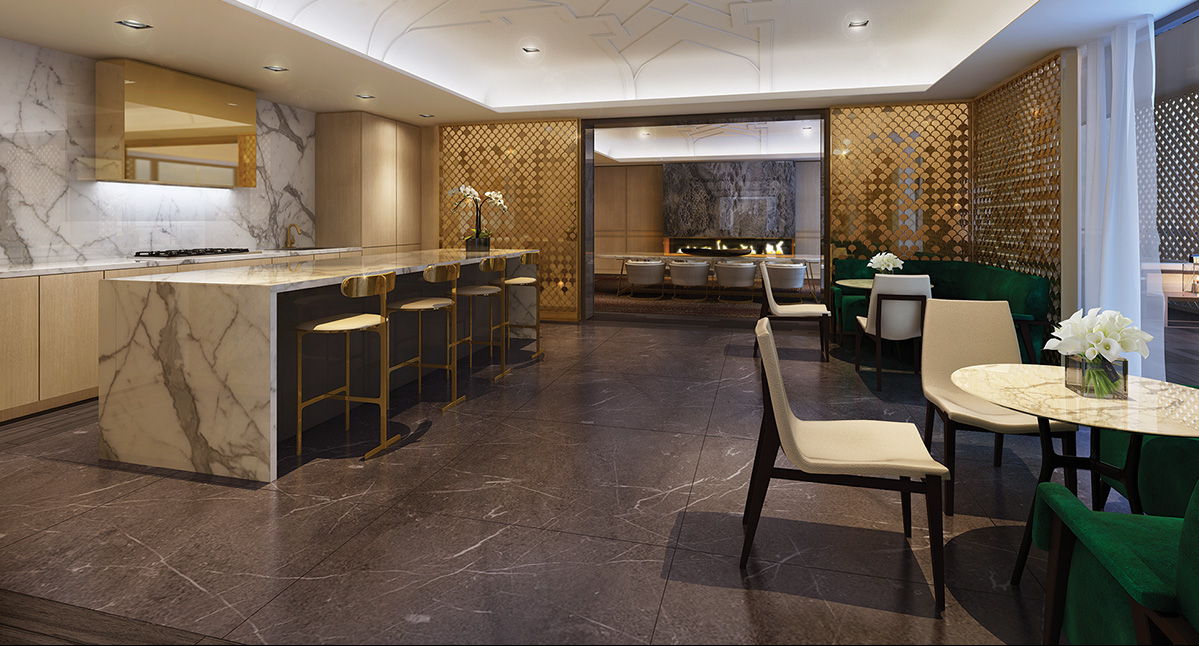 Kitchen and dining amenity at Minto Yorkville Park