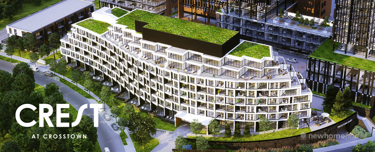 New homes at Crest at Crosstown development by Aspen Ridge Homes in North York, ON