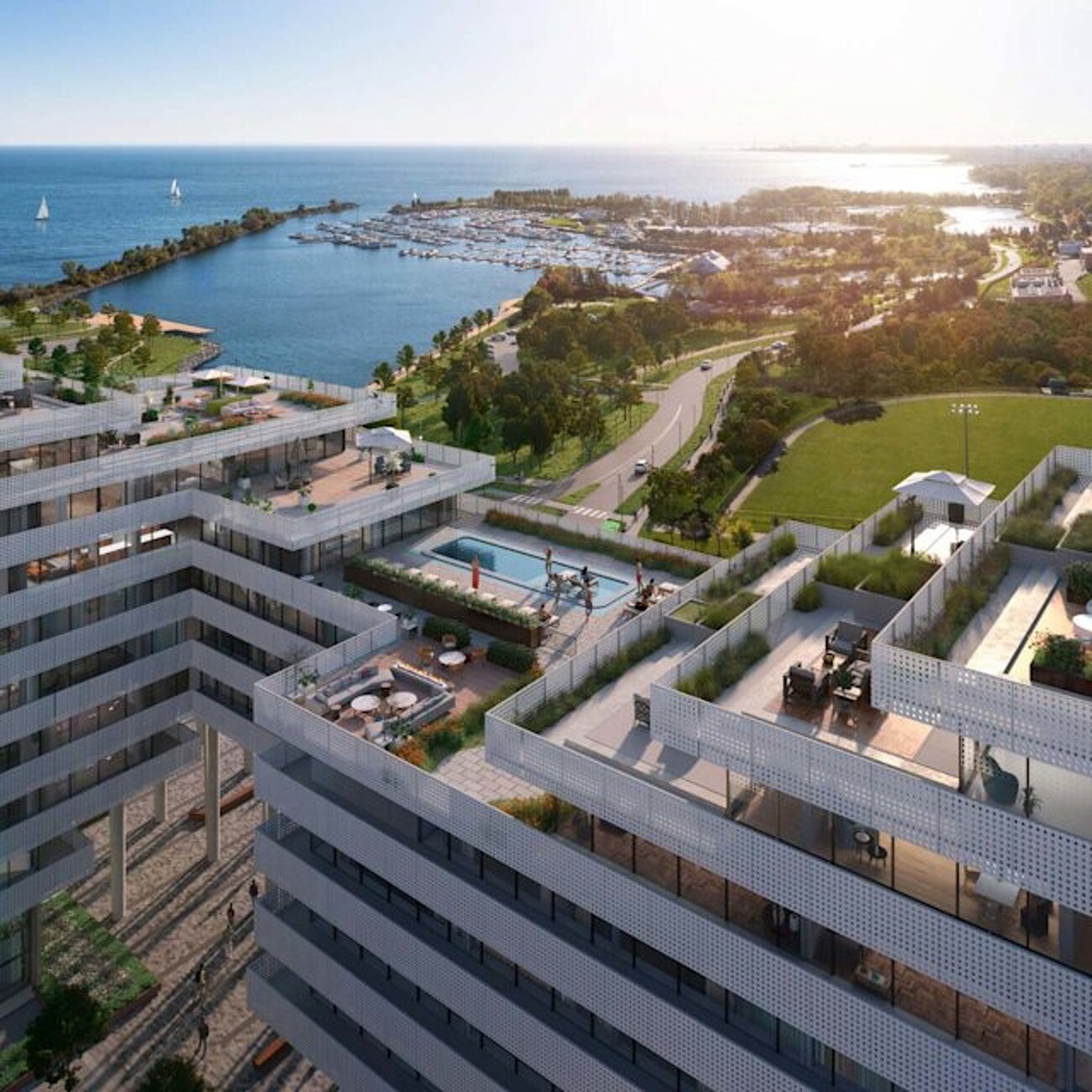 New homes at Harbourwalk at Lakeview Village development by Tridel in Mississauga, Ontario
