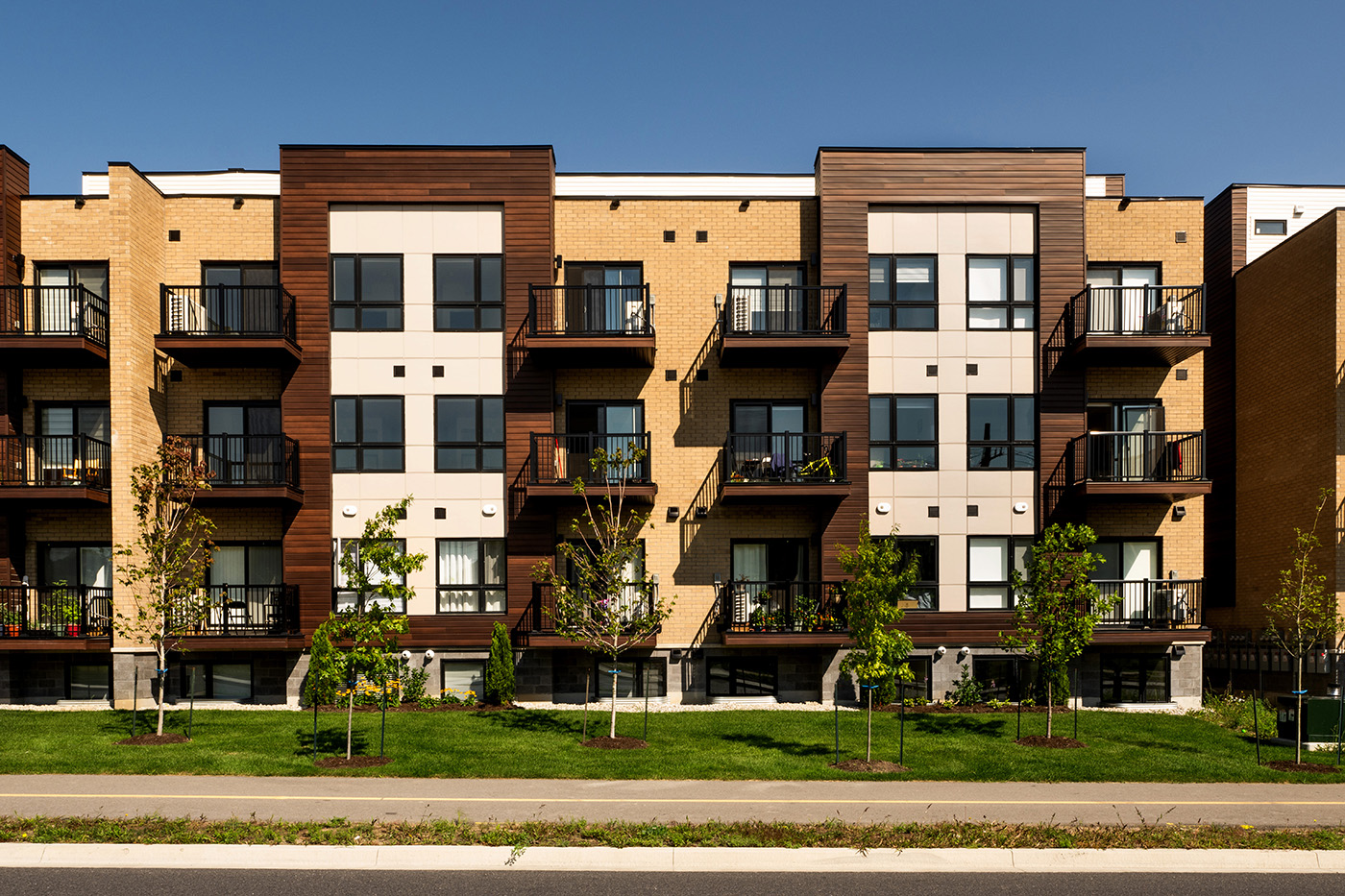 New homes at Parkside Urban Towns development by Averton in Kitchener, Ontario