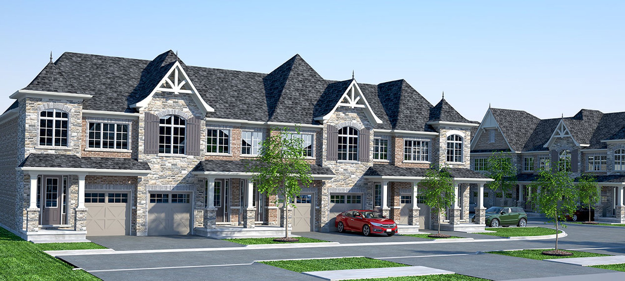 New homes at The Gala Collection development by DiCarlo Homes in Burlington, Ontario