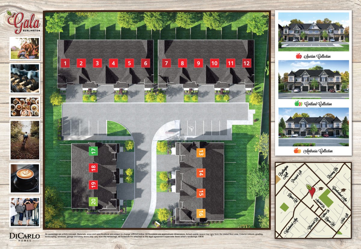 Official DiCarlo Homes site plan for The Gala Collection
