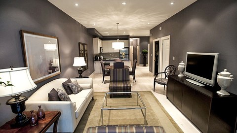 Waterscape on the Grand model suite living room