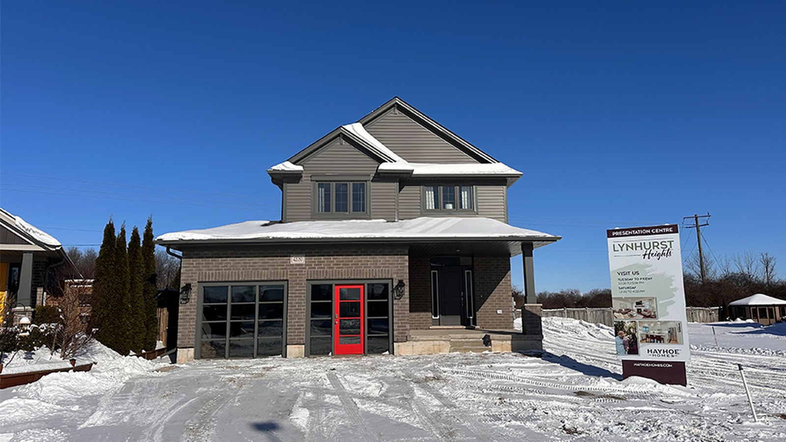 Harvest Run model home exterior by Hayhoe Homes