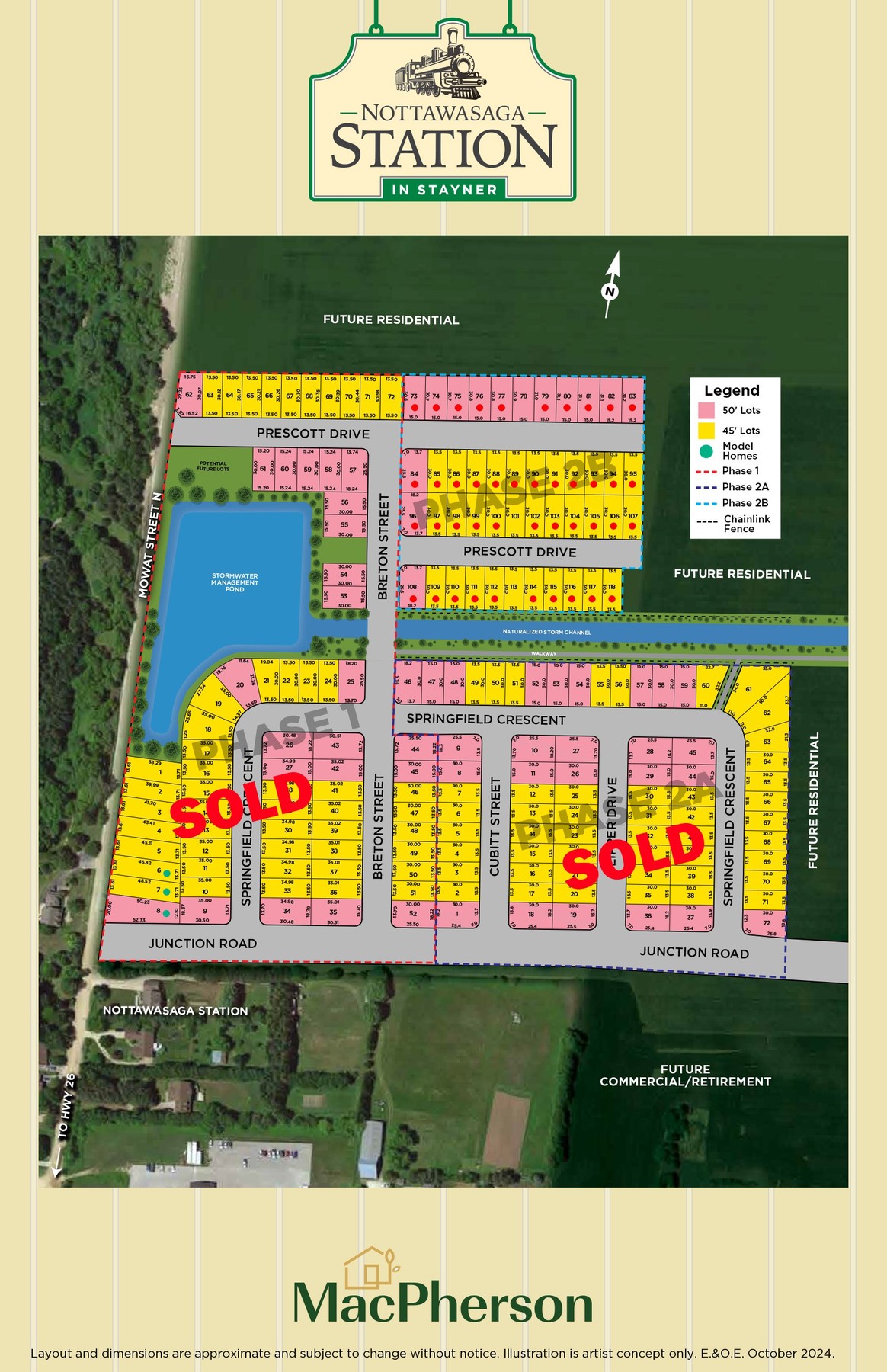 Site plan for Nottawasaga Station in Stayner, Ontario