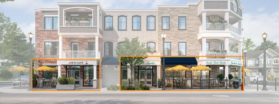 New homes at South Coast Square development by Marz Homes in Crystal Beach, Ontario