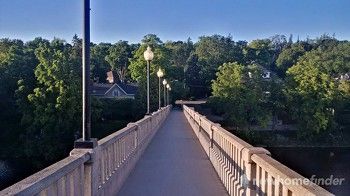 Heffernan Street Footbridge crosses the Speed River a short distance from The Metalworks