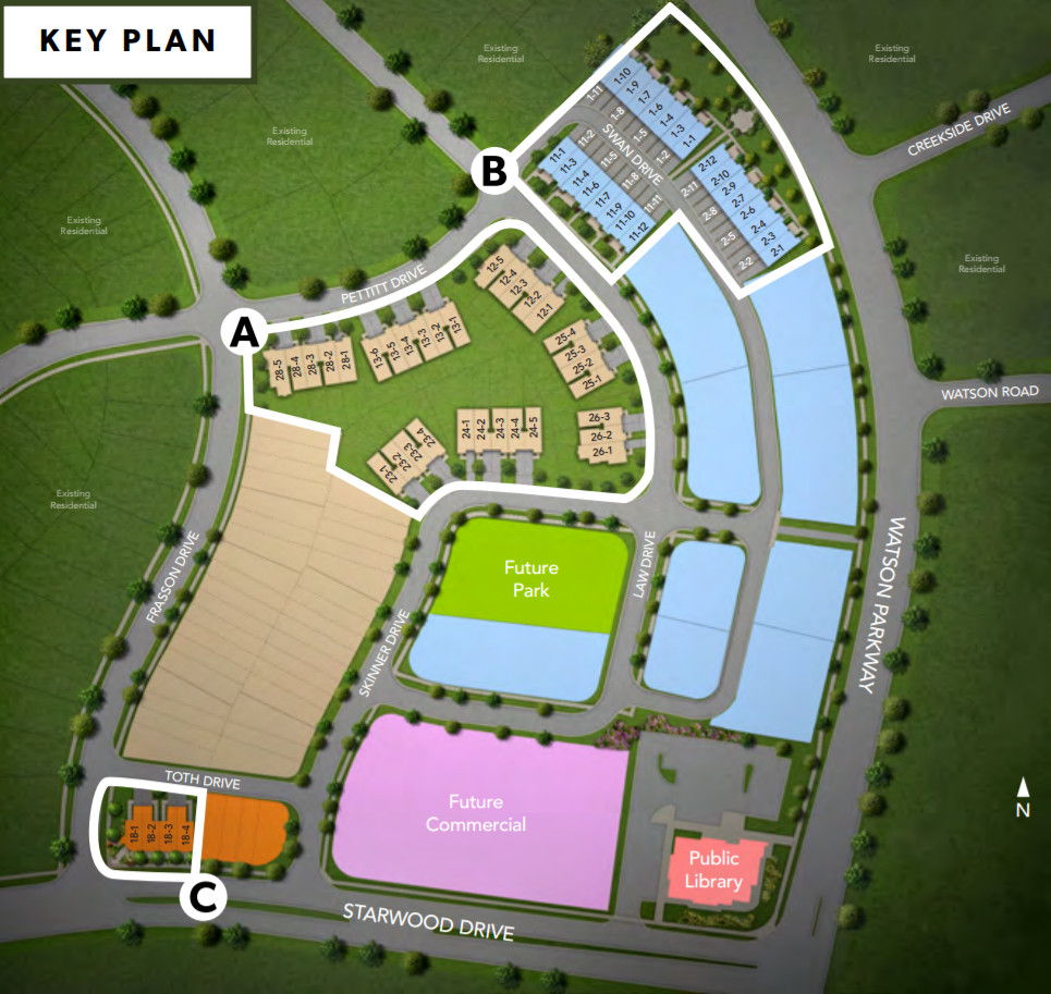 Site plan for Hometown in Guelph, Ontario