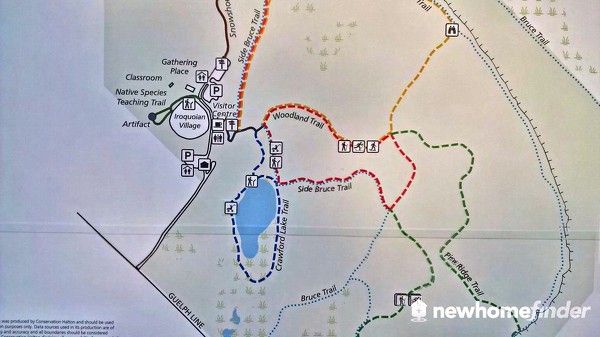 Crawford Lake Trail Map Zoomed