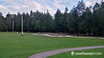 Picnic tables at Lowville Park