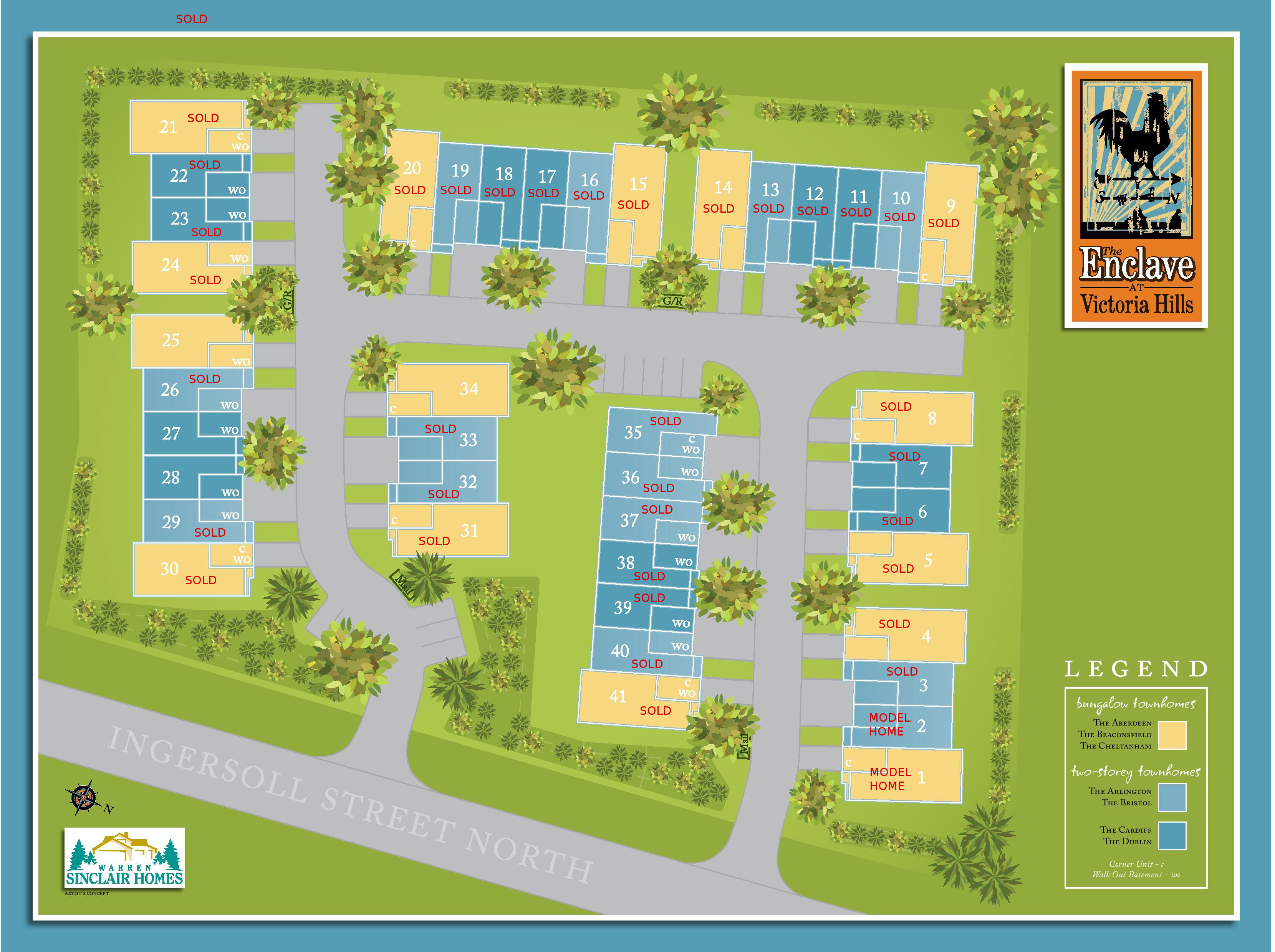 Site plan for The Enclaves at Victoria Hills in Ingersoll, Ontario