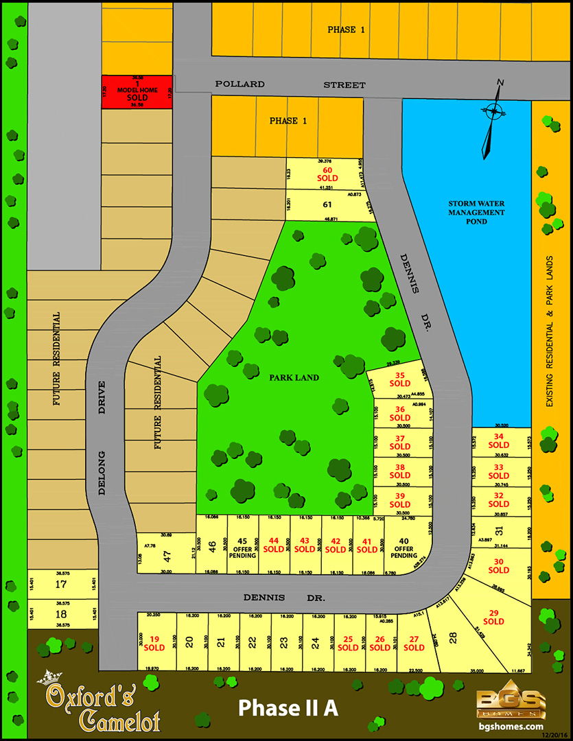 Site plan for Oxford's Camelot in Norwich, Ontario