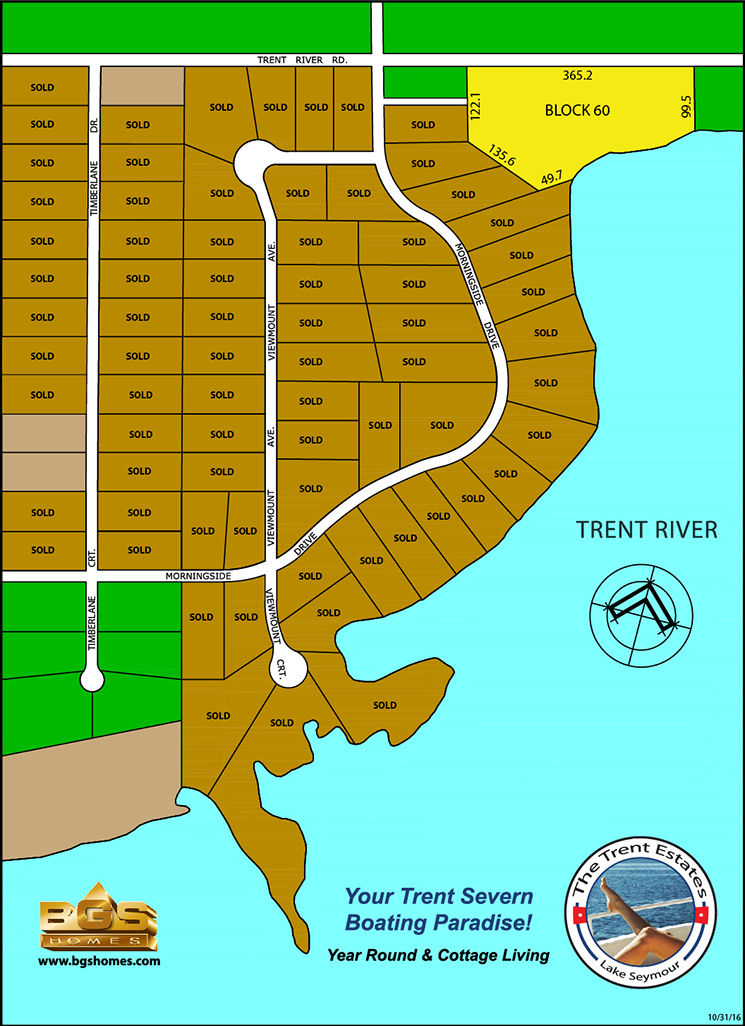 Site plan for Trent Estates in Lake Seymour, Ontario