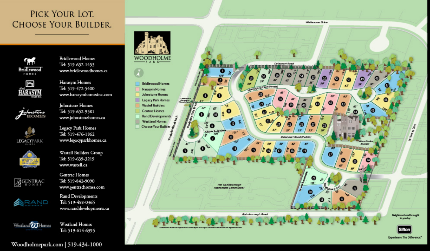 Site plan for Woodholme Park in London, Ontario