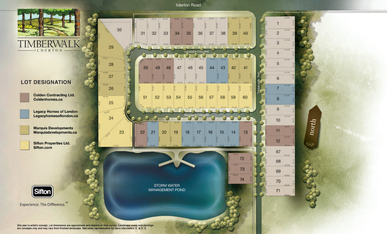 Site plan for Timberwalk in Ilderton, Ontario