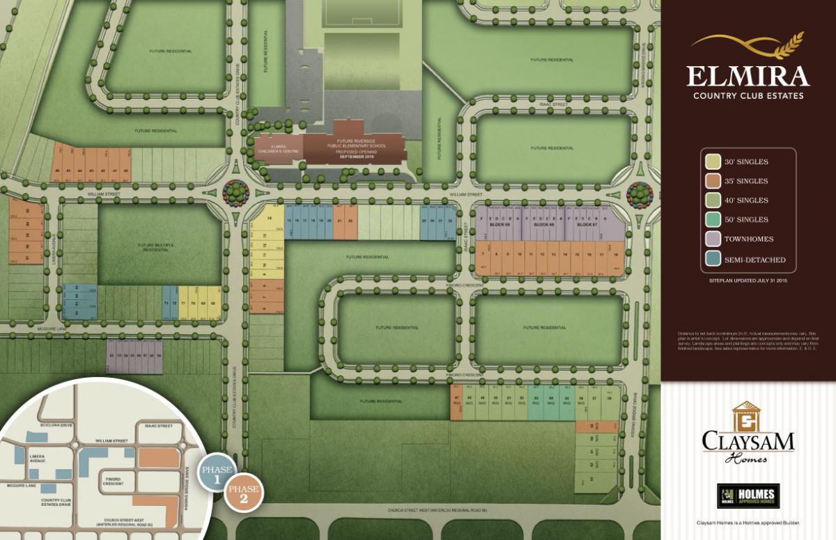 Site plan for Elmira Country Club Estates in Elmira, Ontario