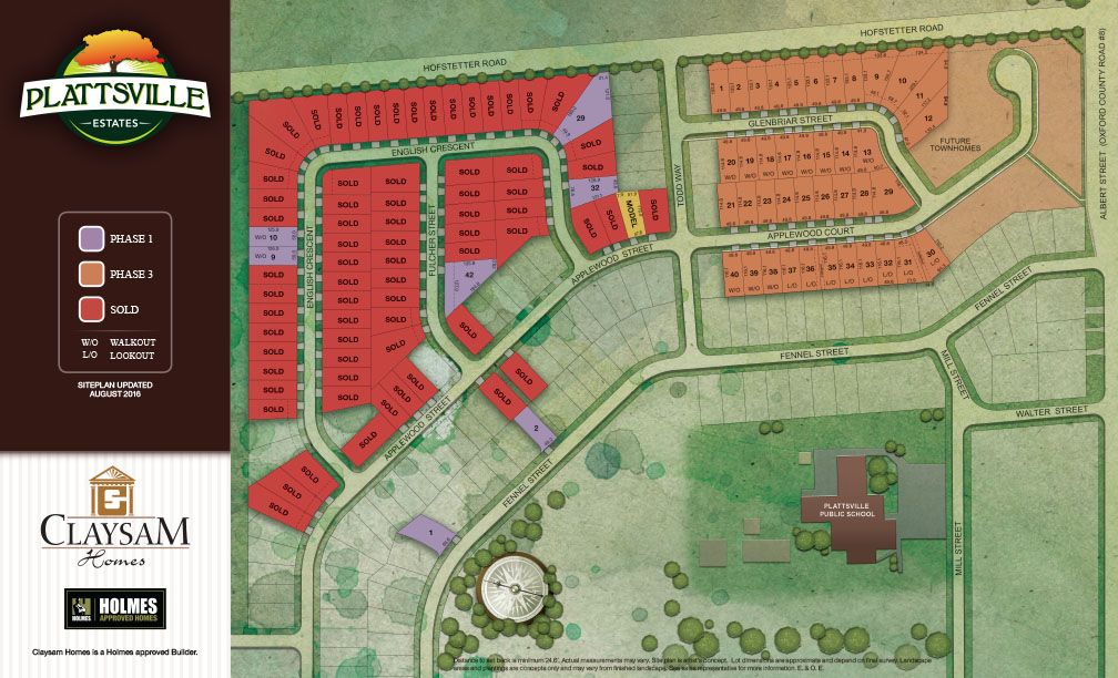 Site plan for Plattsville Estates in Plattsville, Ontario