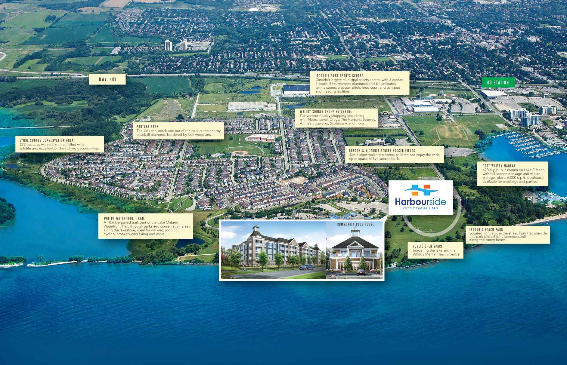 Site plan for Harbourside in Whitby, Ontario