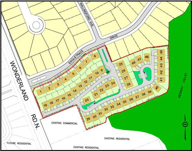 Site plan for The Sanctuary at Sunningdale West in London, Ontario