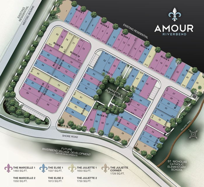 Site plan for Amour Riverbend in London, Ontario