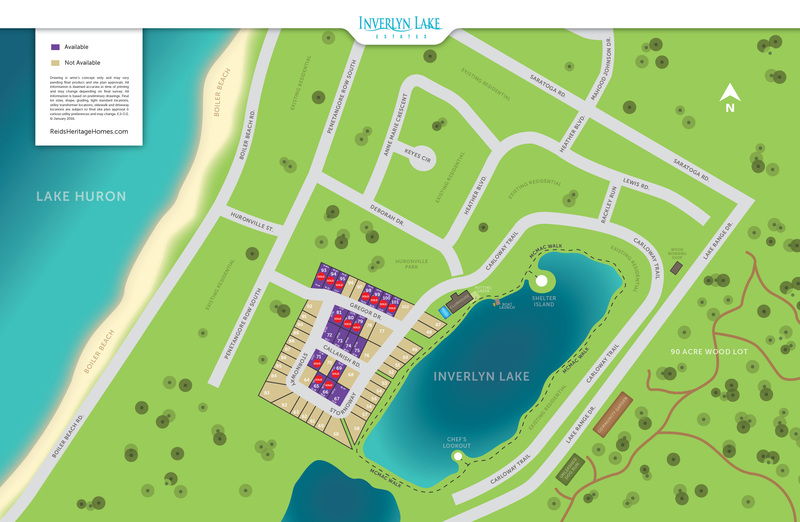 Site plan for Inverlyn Lake Estates in Kincardine, Ontario