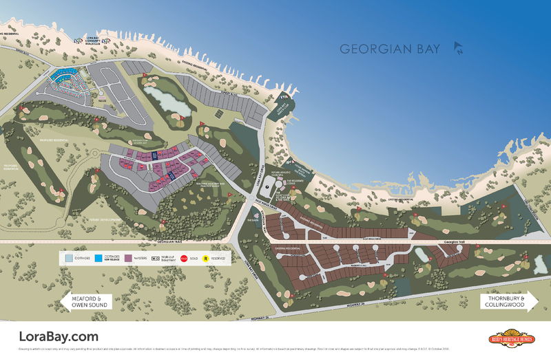 Site plan for Lora Bay in Thornbury, Ontario