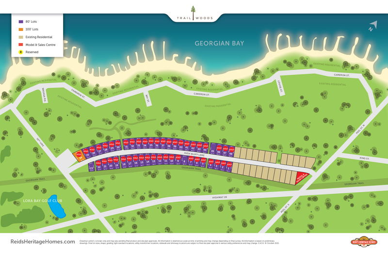 Site plan for Trailwoods in Thornbury, Ontario