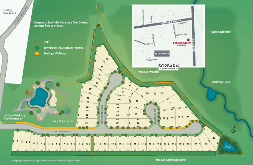 Site plan for Prariewood in Witchurch-Stouffville, Ontario