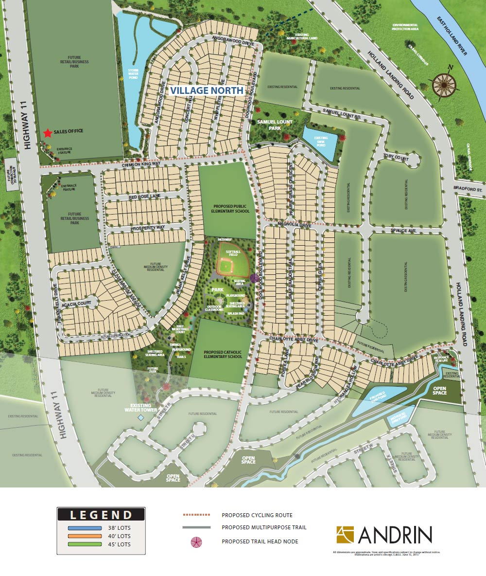 Site plan for Hillsborough in  East Gwillimbury, Ontario