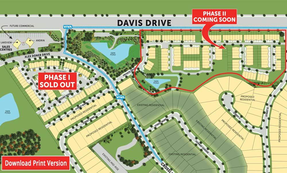 Site plan for Glenway in Newmarket, Ontario