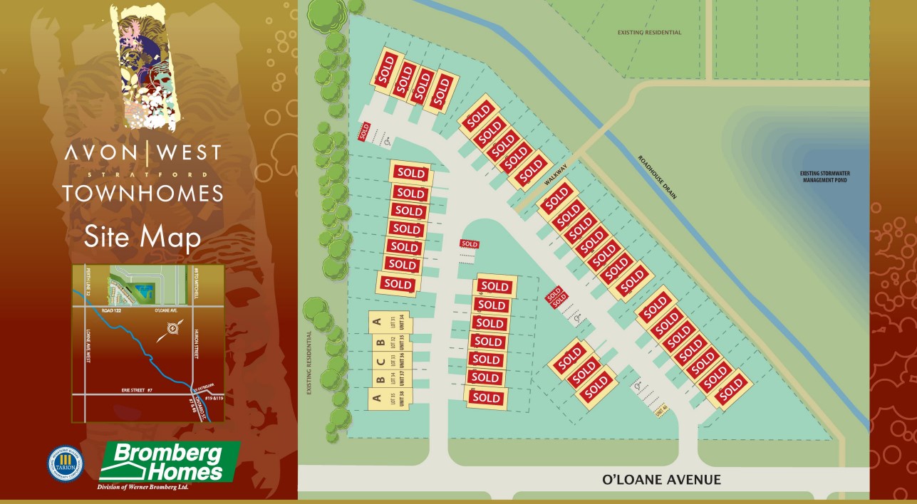 Site plan for Avon West in Stratford, Ontario