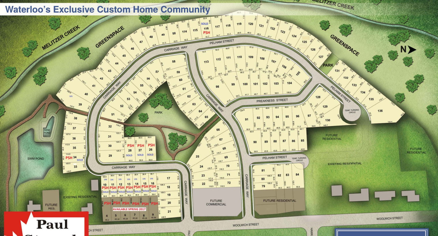 Site plan for Woolwich Estates in Waterloo, Ontario