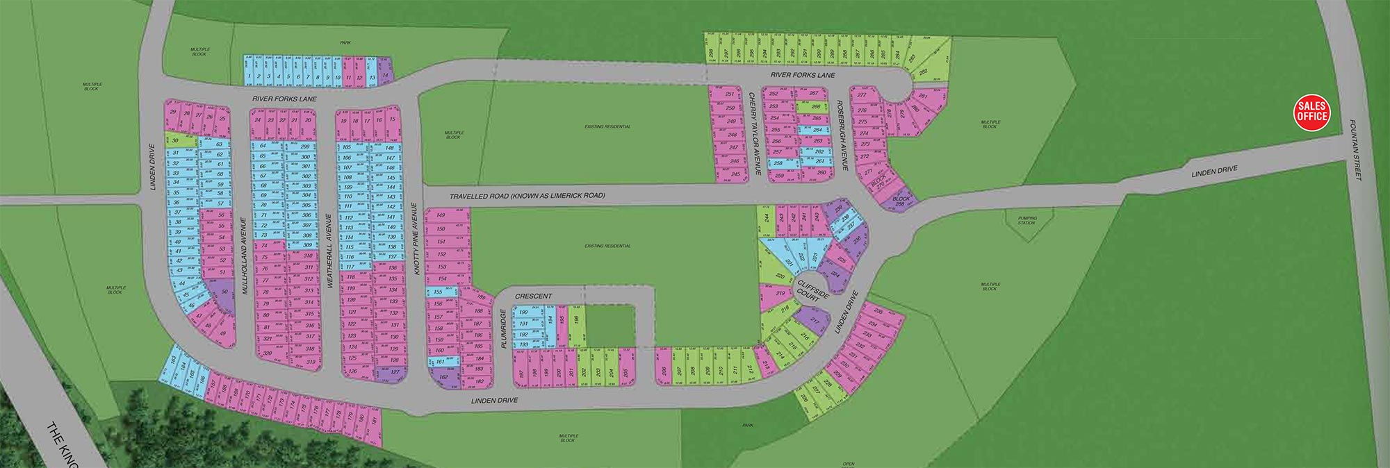 Site plan for Grand River Woods in Cambridge, Ontario