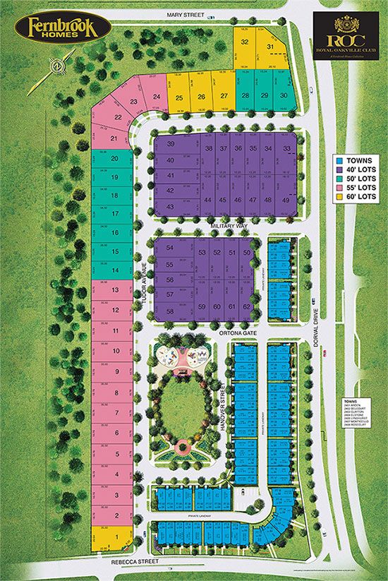 Site plan for Royal Oakville Club in Oakville, Ontario