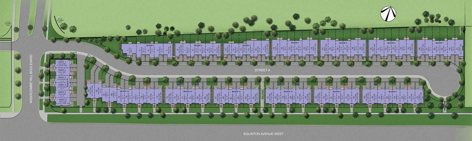 Site plan for Widdicombe & Eglinton in Toronto, Ontario