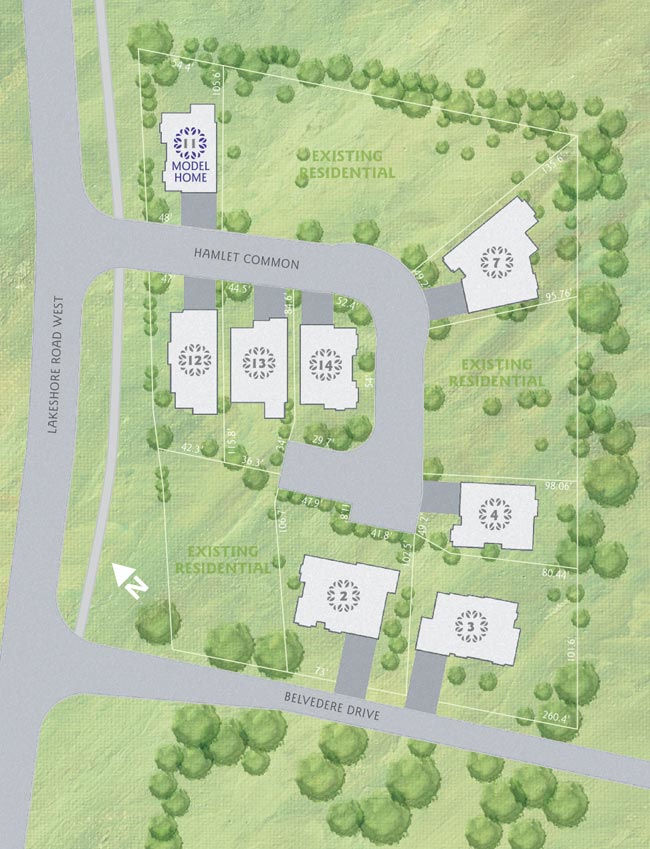 Site plan for Coronation in Oakville, Ontario