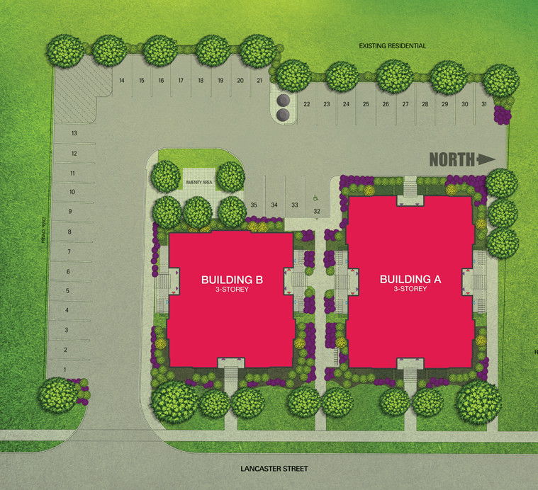 Site plan for Fit Condos in Kitchener, Ontario