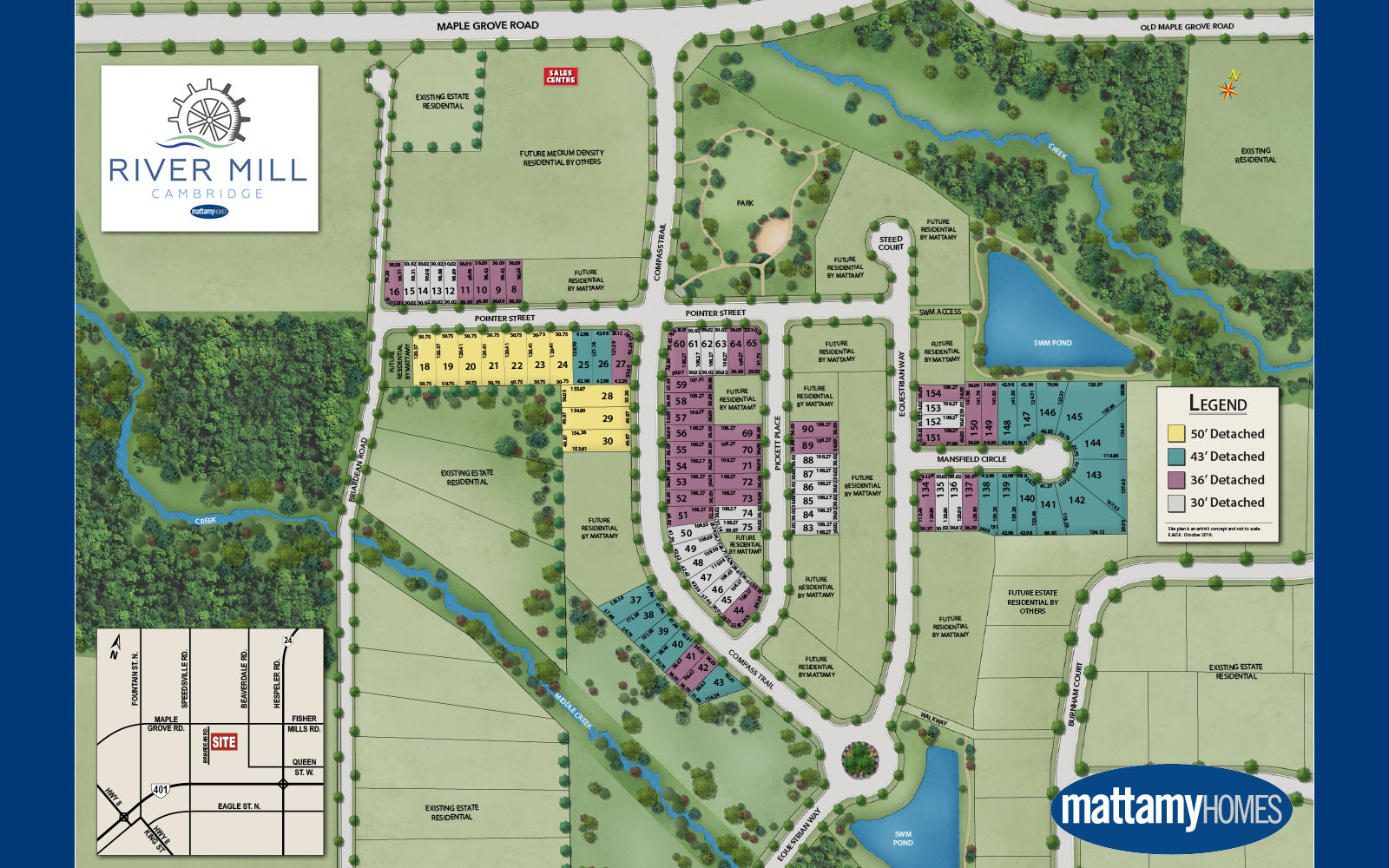 Site plan for River Mill in Cambridge, Ontario