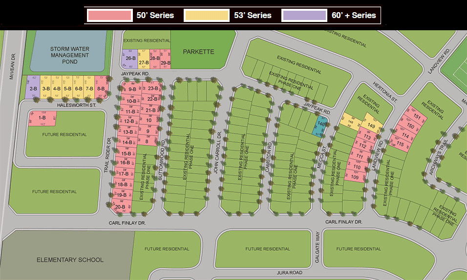 Site plan for Vales of Humber in Brampton, Ontario