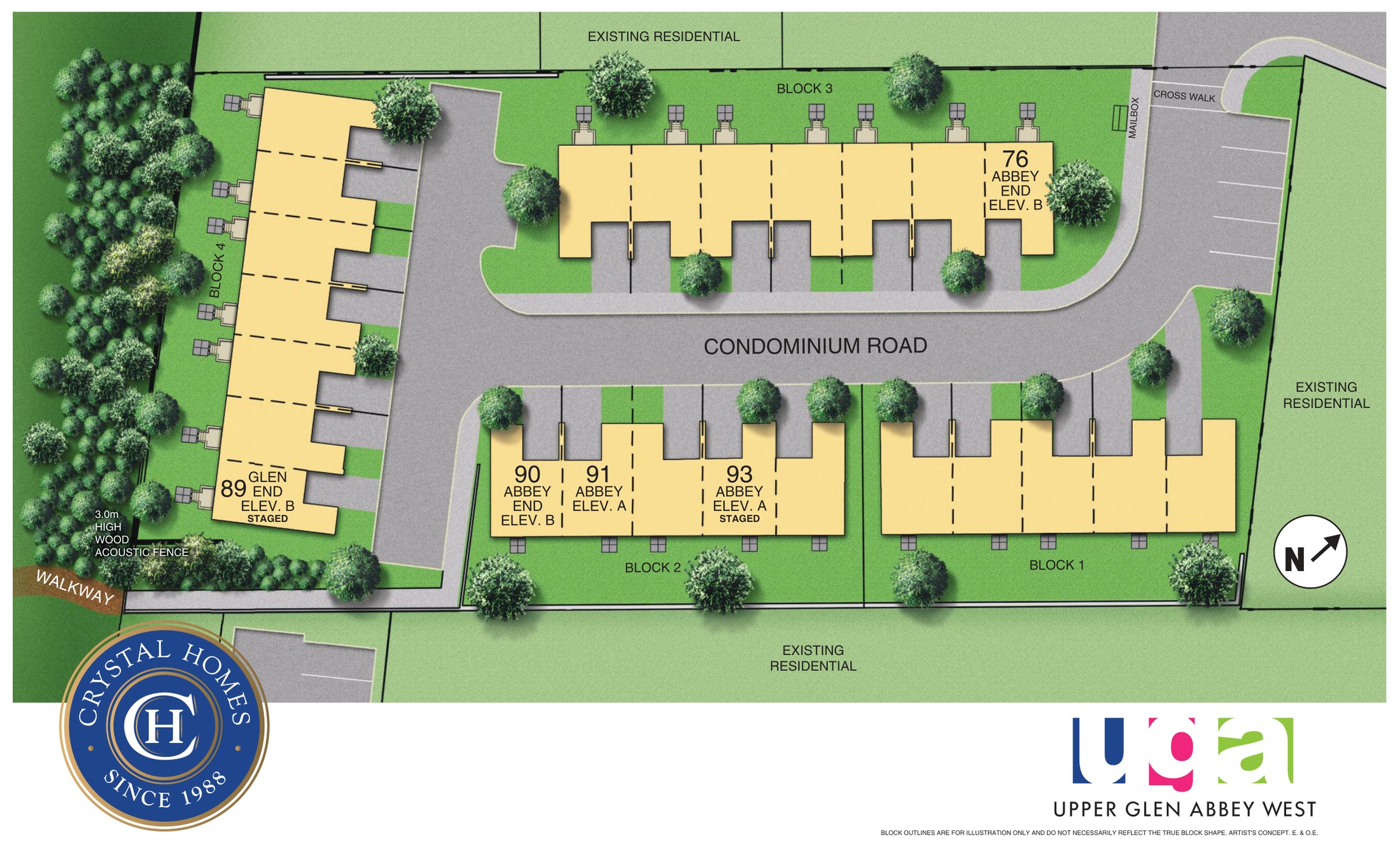 Site plan for Upper Glen Abbey West in Oakville, ON