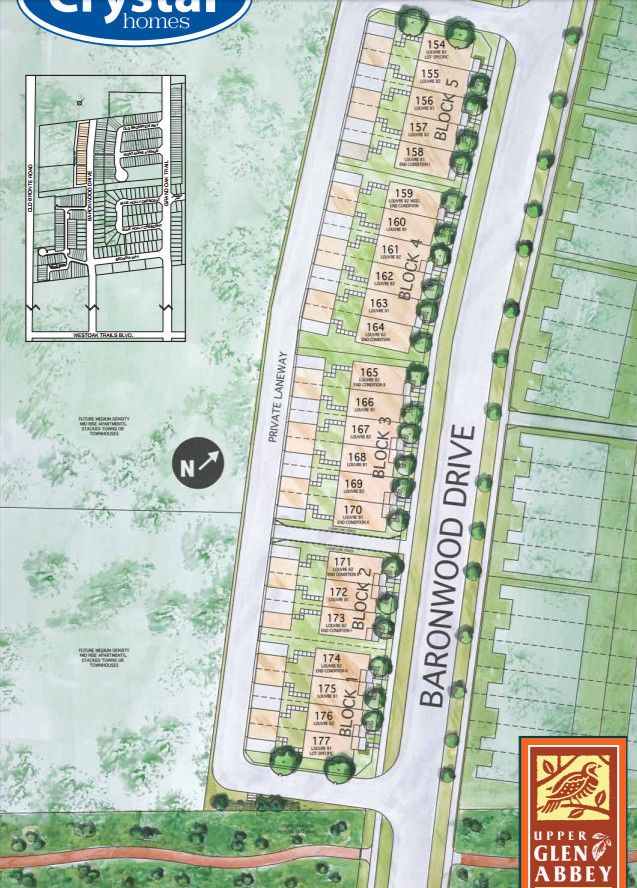 Site plan for Upper Glen Abbey Rear Lane in Oakville, Ontario